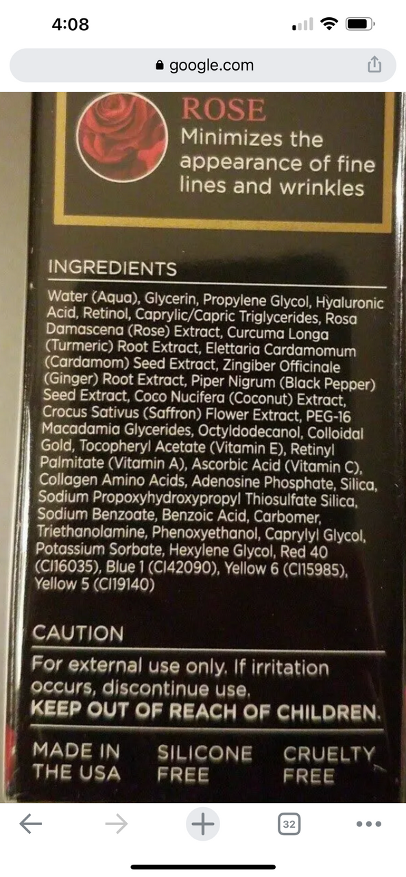 Rosie Botanics Plumping Collagen Rose Face Serum 1oz with red floral design packaging