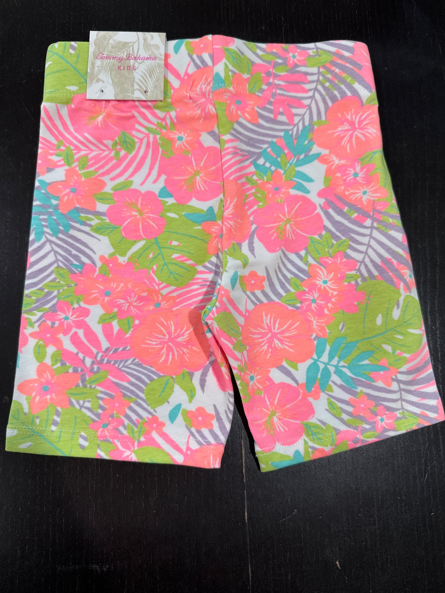 Girls’ Tropical Leaf Print Shorts – Size 4 – Elastic Waist Cotton Blend Tommy Bahama