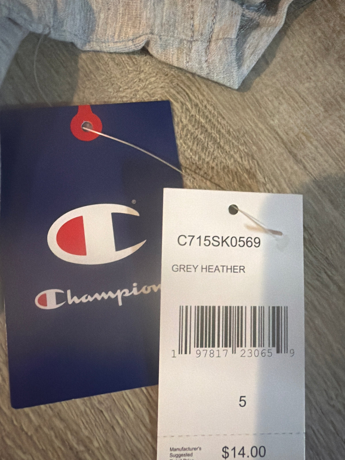 Champion Boys’ Grey Heather Logo Graphic T-Shirt – Size 5