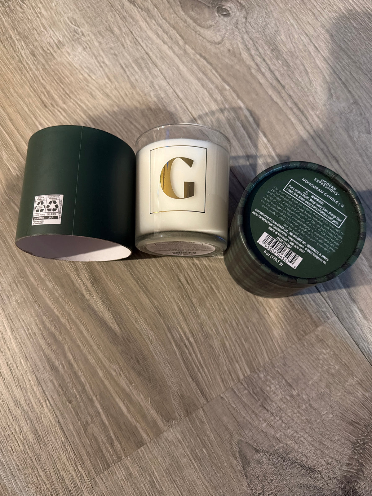 Modern Expressions Letter G Monogram Soy Blend Candle, 6 oz