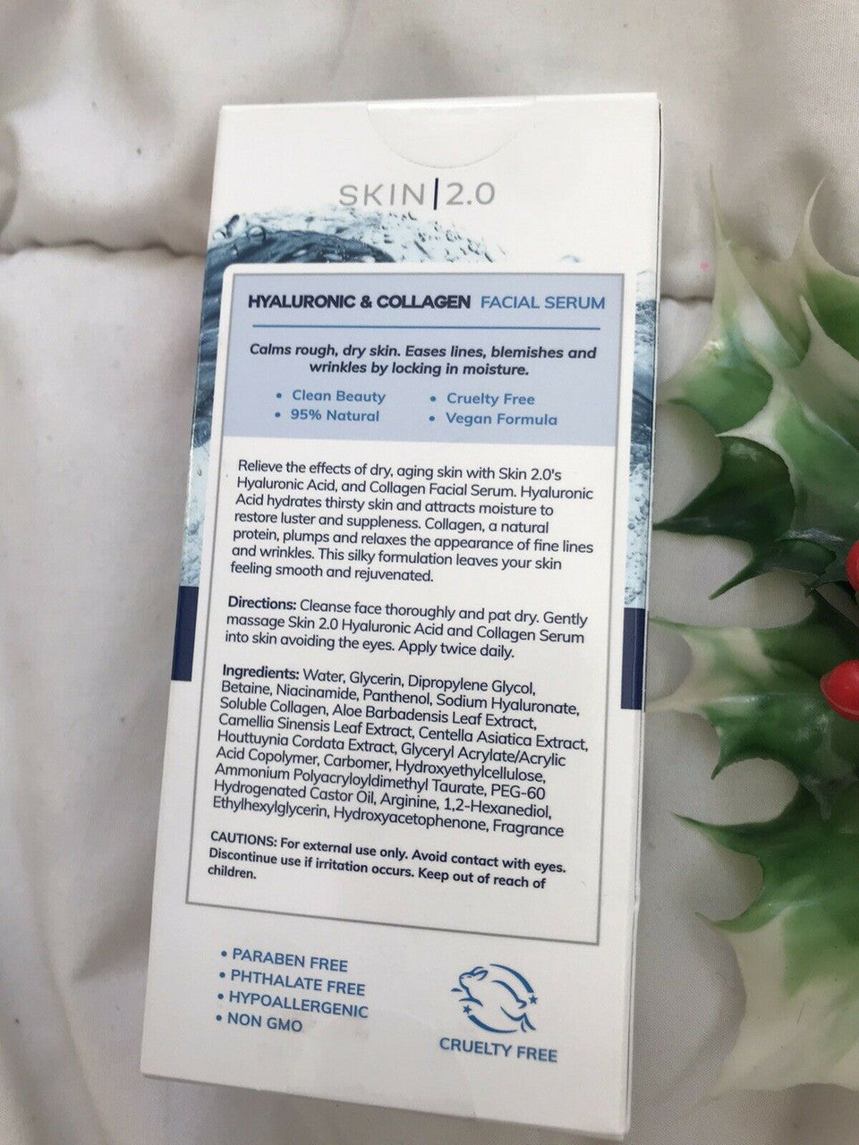 Skin 2.0 Hyaluronic & Collagen Facial Serum Boosts Hydration for Younger.1.69oz.