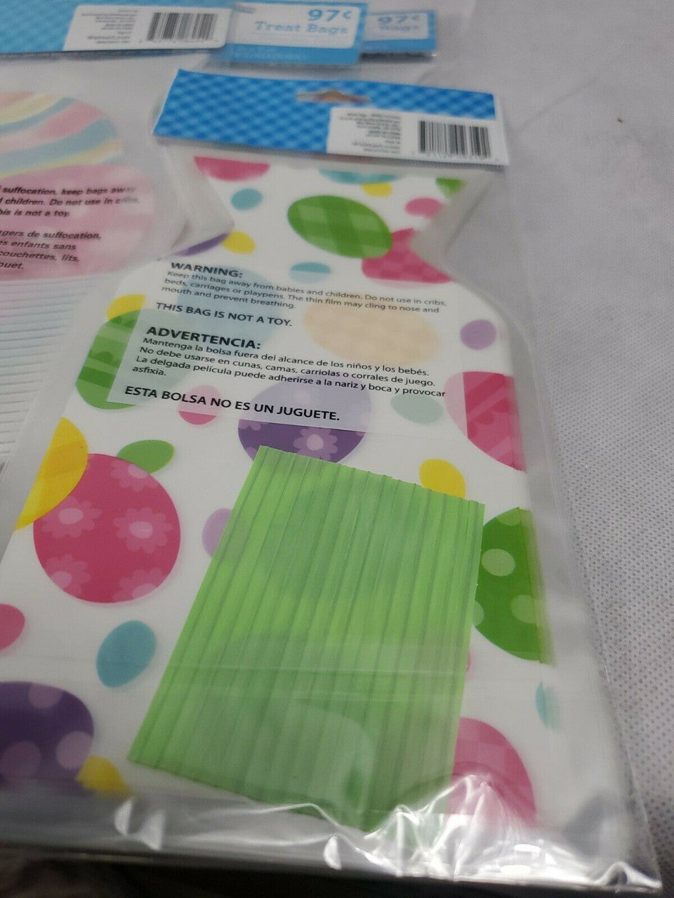 Easter Treat Bags 15 count EGGS Multi-Colored Lot of 5 packages 5×9 inches