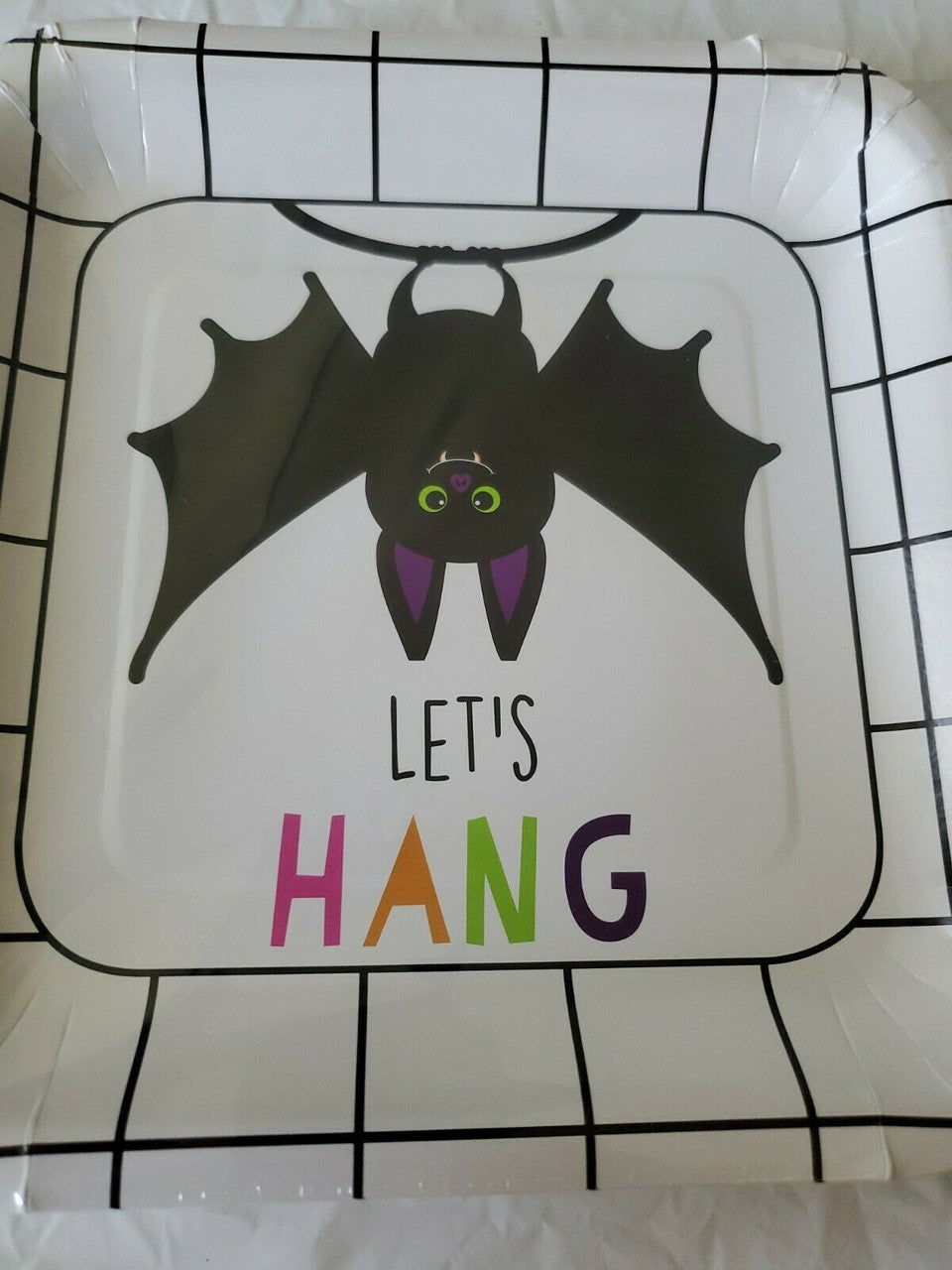 BLACK BATS HALLOWEEN Party Supplies 9" Square DINNER PLATES 5 packs of 8pc