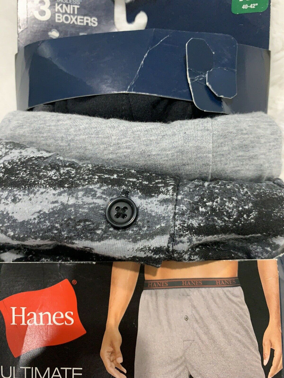 Hanes Ultimate Tagless Knit Boxers 3 Pack XL