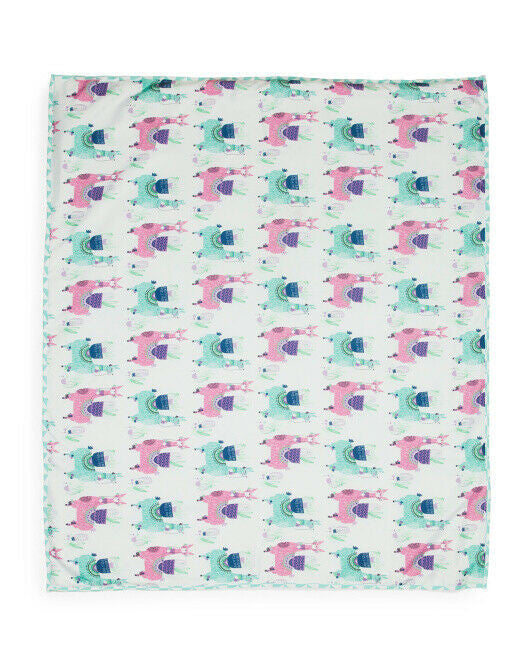 Cynthia Rowley llama picnic blanket folded 50x60 inches