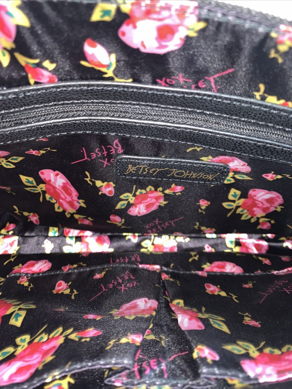 Betsey Johnson Black/white Polka Dot Cosmo Pouch