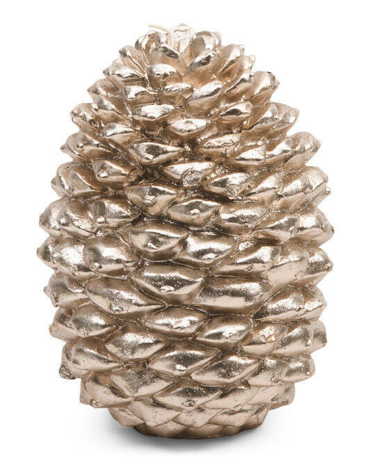BELLA LUX 6" Pinecone Candle With Glitter large Gold