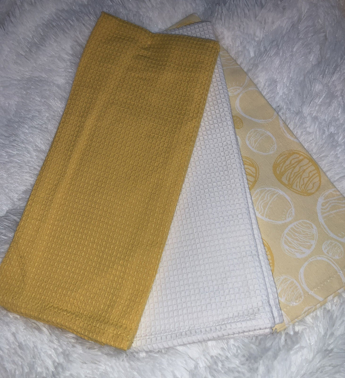 Well Dressed Home set of 3 Kitchen Towels Easter eggs