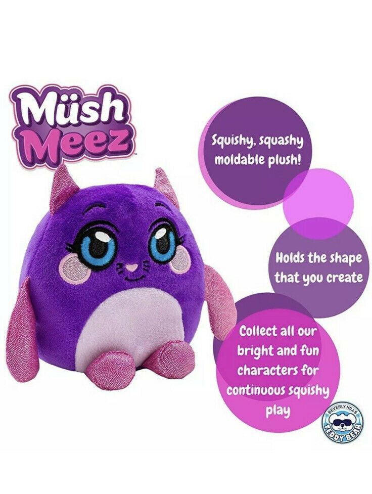 Mushmeez Squeezy, Squishy, Moldable, Collectible Plush Toy Cat
