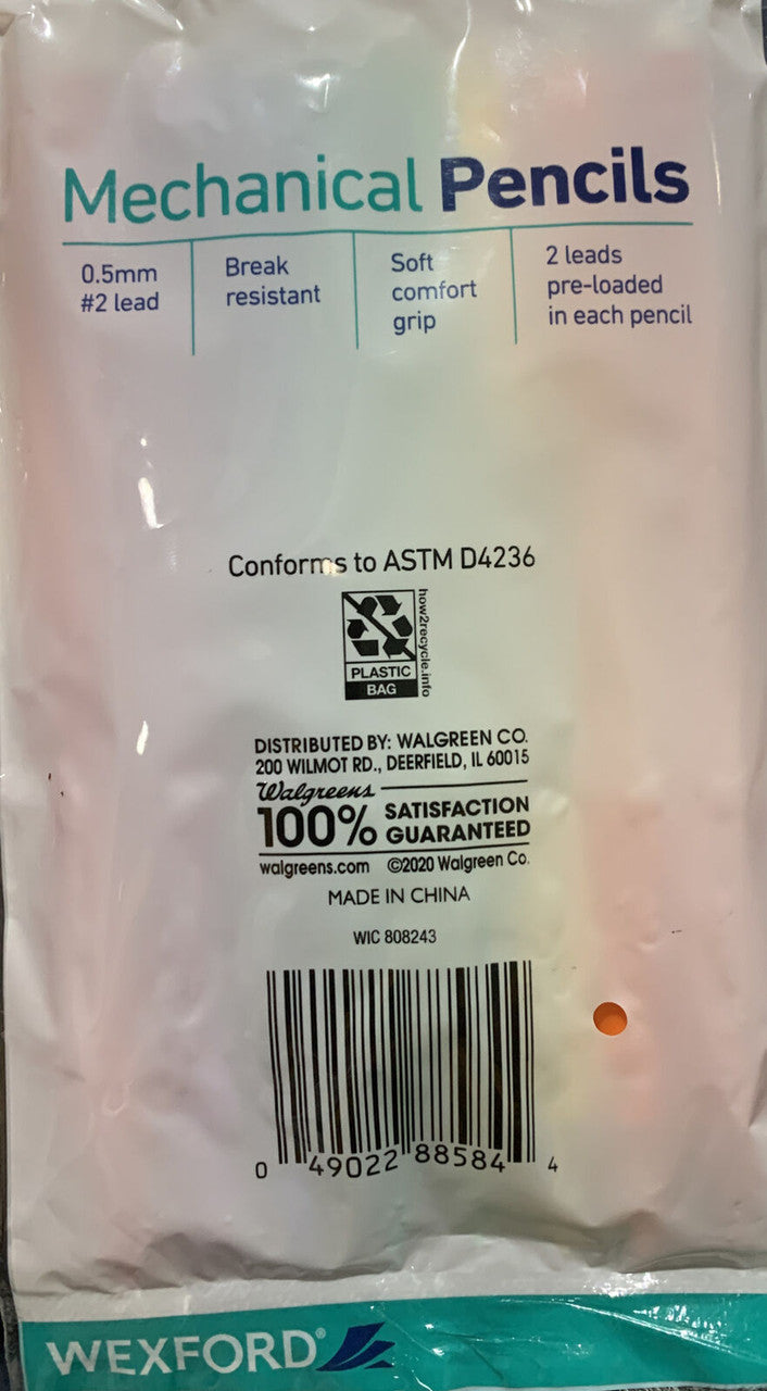Mechanical pencils .05 Soft Grip Pre Loaded 8pcs Multicolor