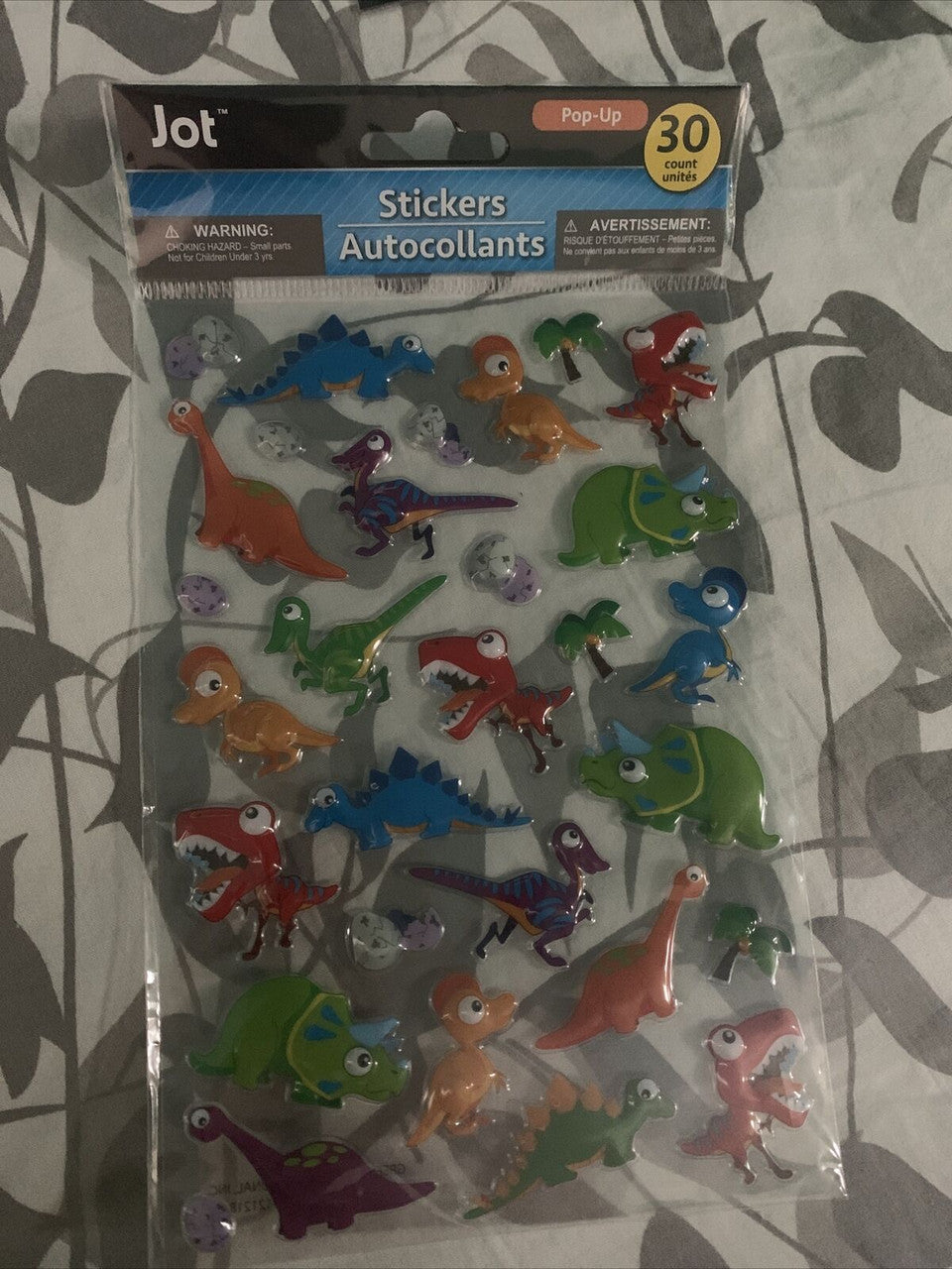 JOT Dinosaur THEME POP-UP STICKER SHEET (30 STICKERS)