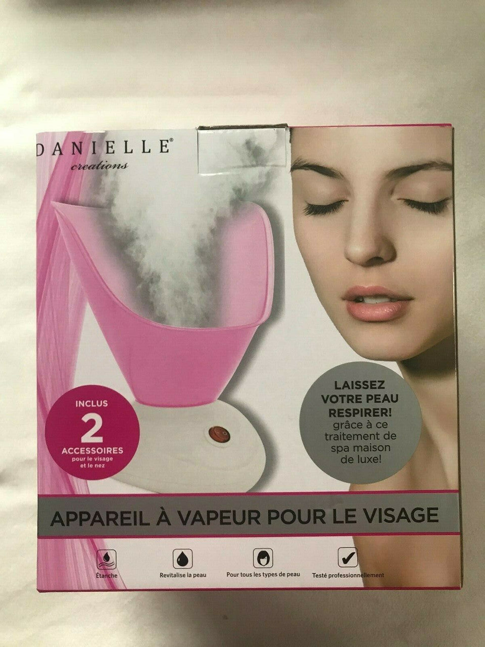 Danielle Facial Steamer Cleansing System Pink w/ 2 attachments Cosmetic