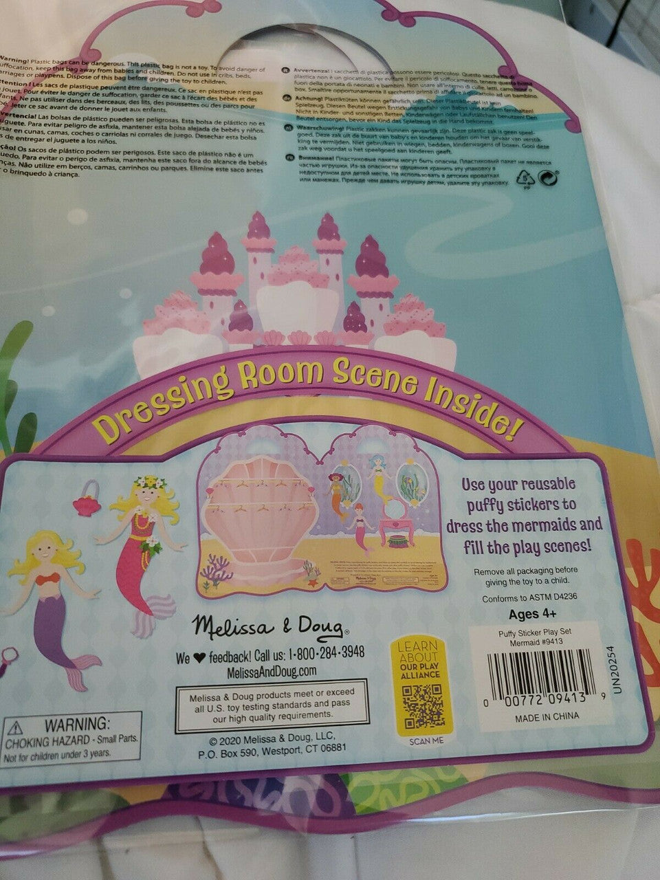 Melissa & Doug Puffy Sticker Activity Book: Mermaids - 65 Reusable Stickers
