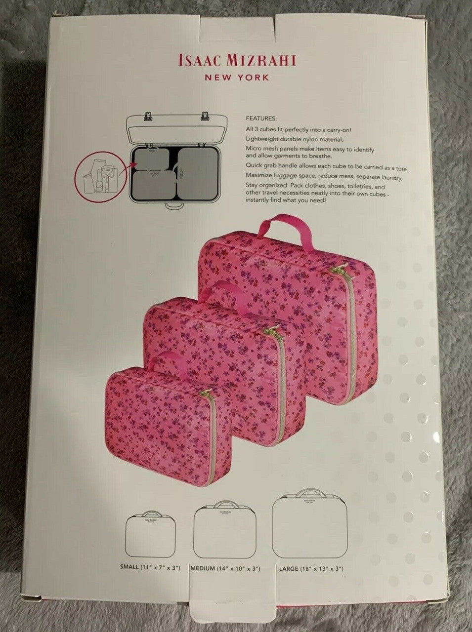 Isaac Mizrahi Travel Packing Cubes 3 Piece Set