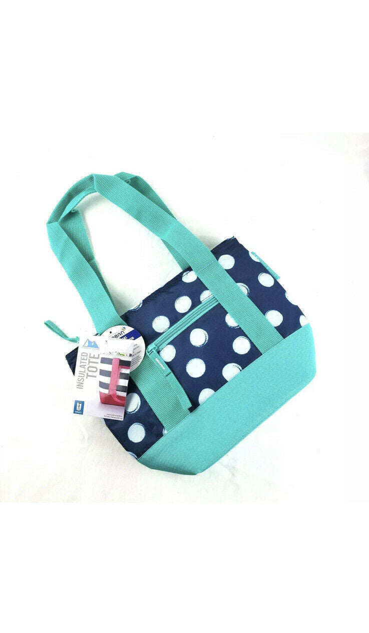 Artic Zone Insulated Tote Antimicrobial Protection Polka dots 8 cans