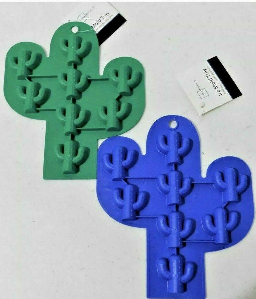 Cactus Ice Mold Tray Blue Green Mainstays Summer Party Lot of 2