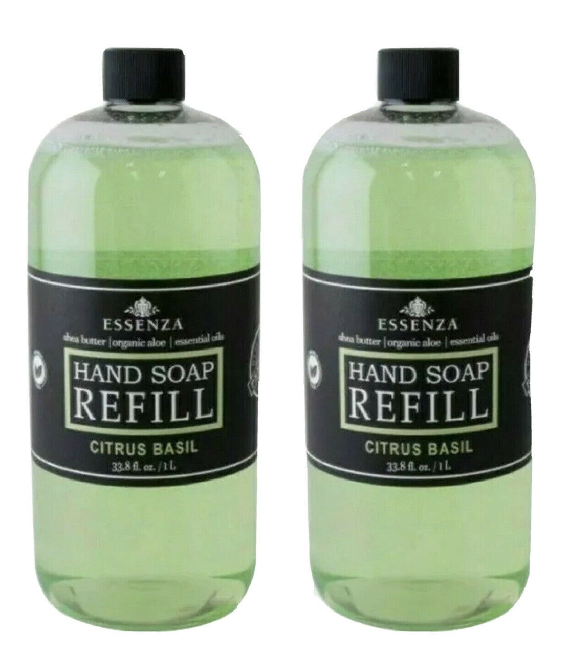 2 Pack 33.8 oz ESSENZA Premium Hand Soap Refill - 67.6 oz Total - Citrus Basil