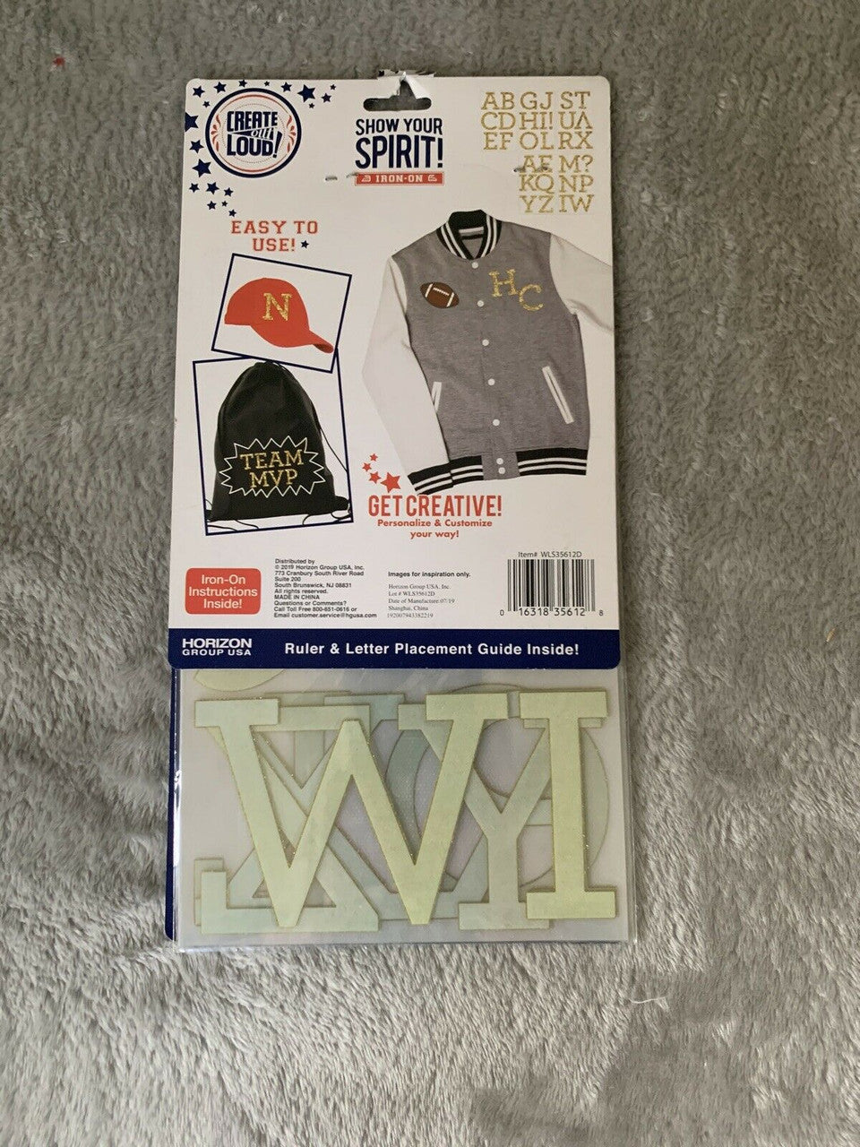 Show Your Spirit 5 Sheets 31 pcs Iron On Letters A-Z Gold