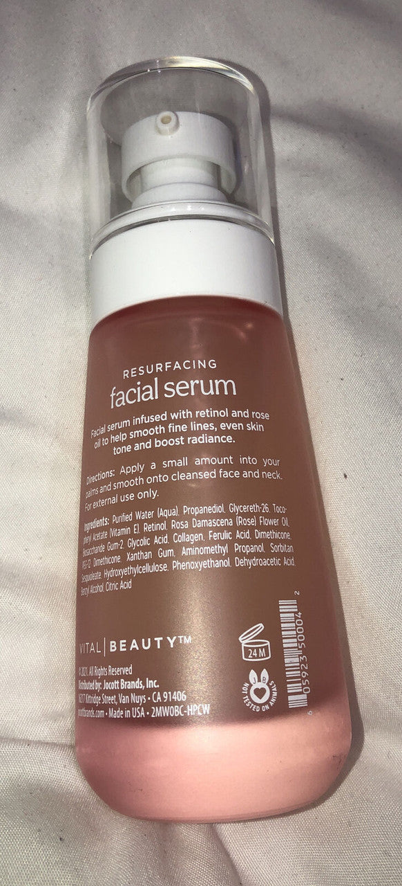 Vital beauty resurfacing facial serum retinol rose oil 2 fl oz