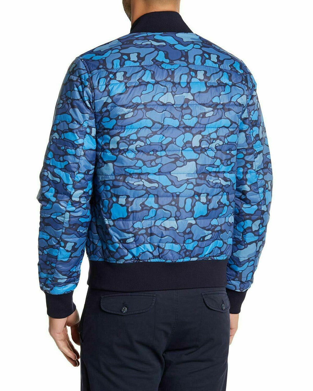 Michael Bastian Insulated Bomber Jacket Medium M Blue Ink