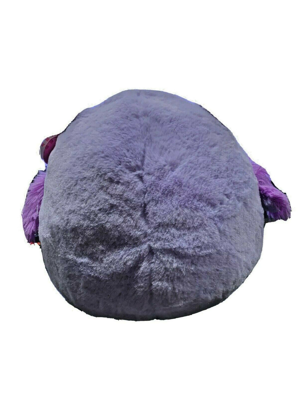 HUG ME Fluffy Owl ROUND Toy 12" purple white