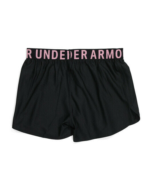 UNDER ARMOUR Girls Play Up Printed Shorts YLG KEEPS YOU COOL heat gear