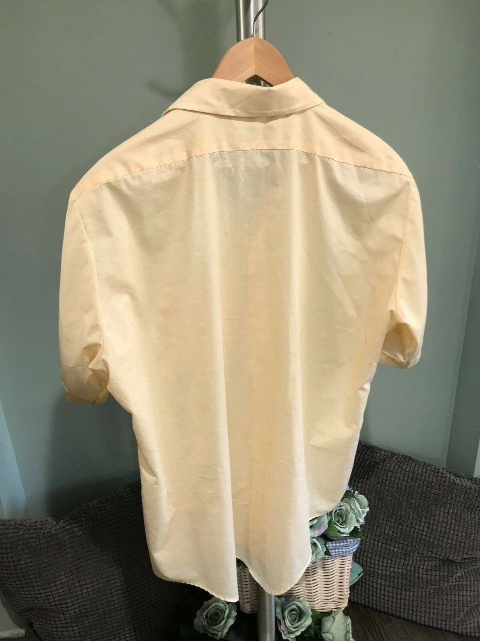 vintage 70s ANDERSON LITTLE light yellow short sleeve SHIRT 17 11 49 Large?