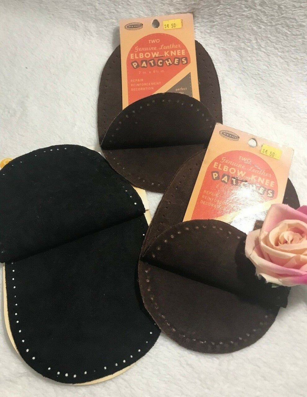 6 pcs PENN & COATS VINTAGE SUEDE GENUINE LEATHER ELBOW & KNEE Patches
