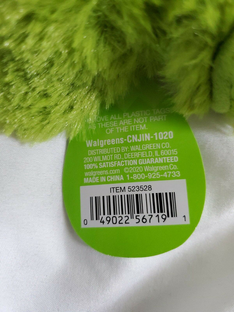 Stuffed Animal FLUFFY FROG WRIST WRAP for Age 3+ 5.5 " / 14 cm