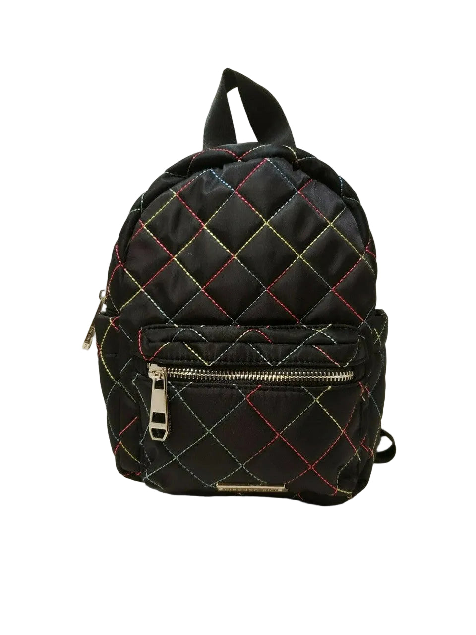 Steve Madden MG-4301 Mini Backpack Black Multi Quilted 10 x 9