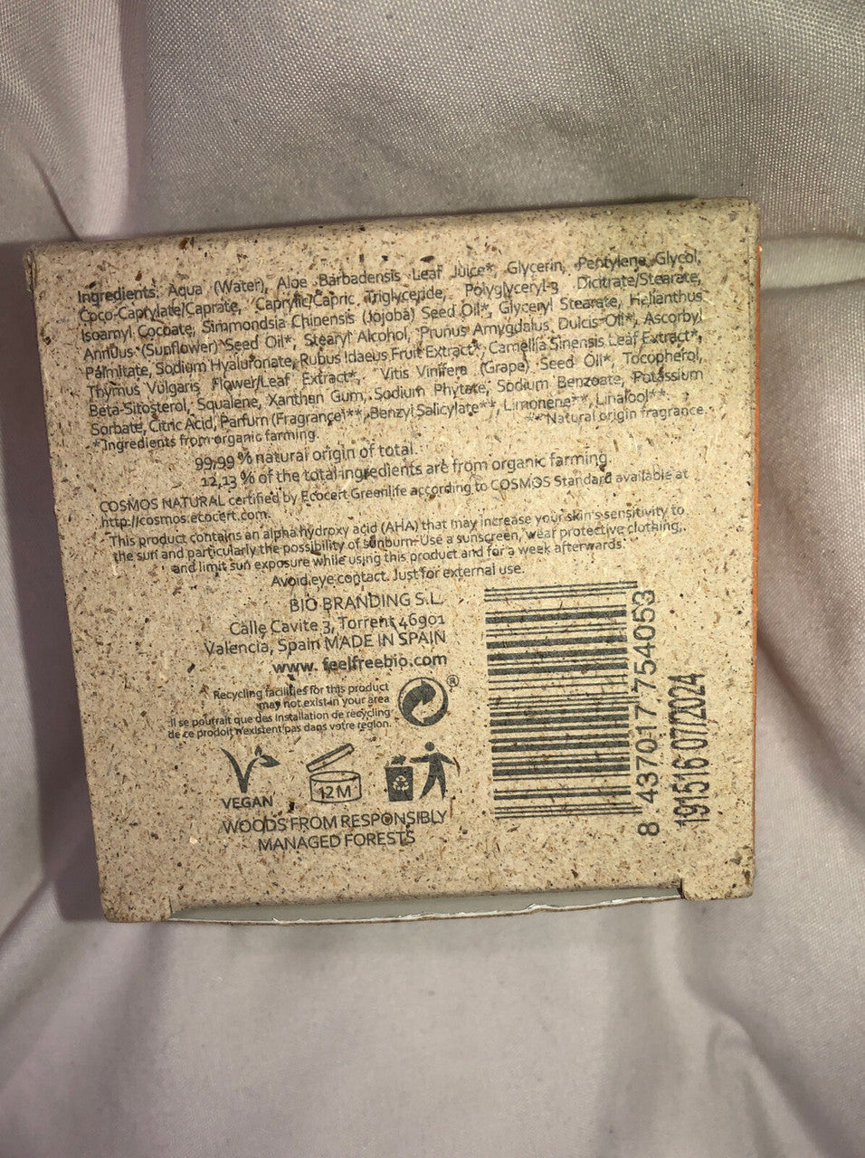Cosmos Natural Feel Free Sun- Day Relax All Skin Types 1.69 fl oz exp: 07/24