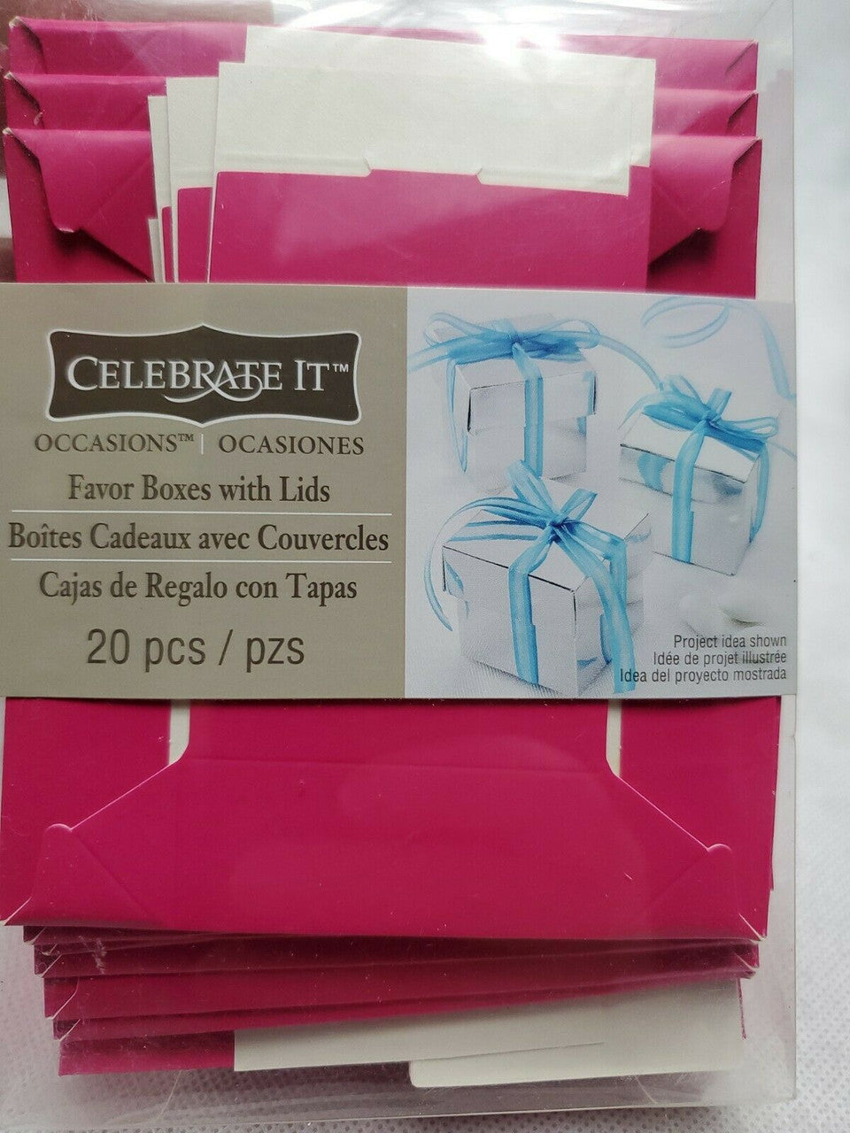 CELEBRATE IT Glitter Gift Boxes With Lids 2x2x2 Inch Paper Favor