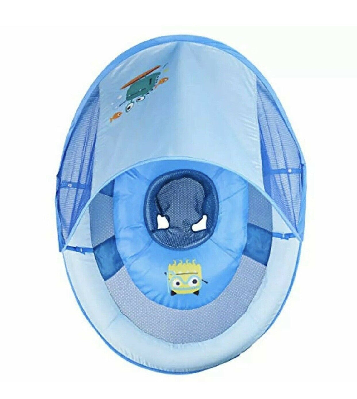 SwimWays Baby Spring Float Sun Canopy - Blue Sea Monster