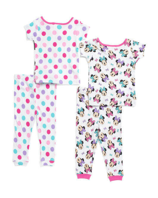 MINNIE MOUSE Toddler Girls 4pc Minnie Mouse Cotton Sleep Set 3T