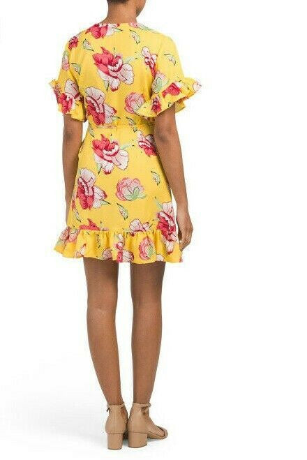 Juniors Printed Wrap Dress Size L true destiny