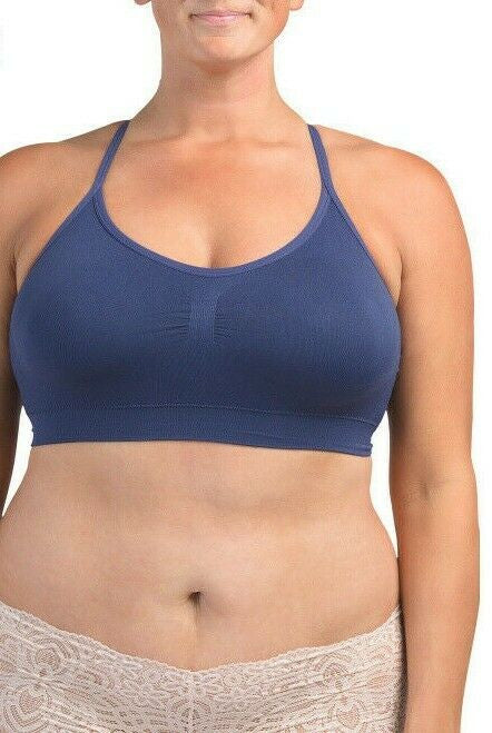 COMFORT by REAL April 2 pck Lace Racer Back Size 2X blue & grey Style 13215XZ