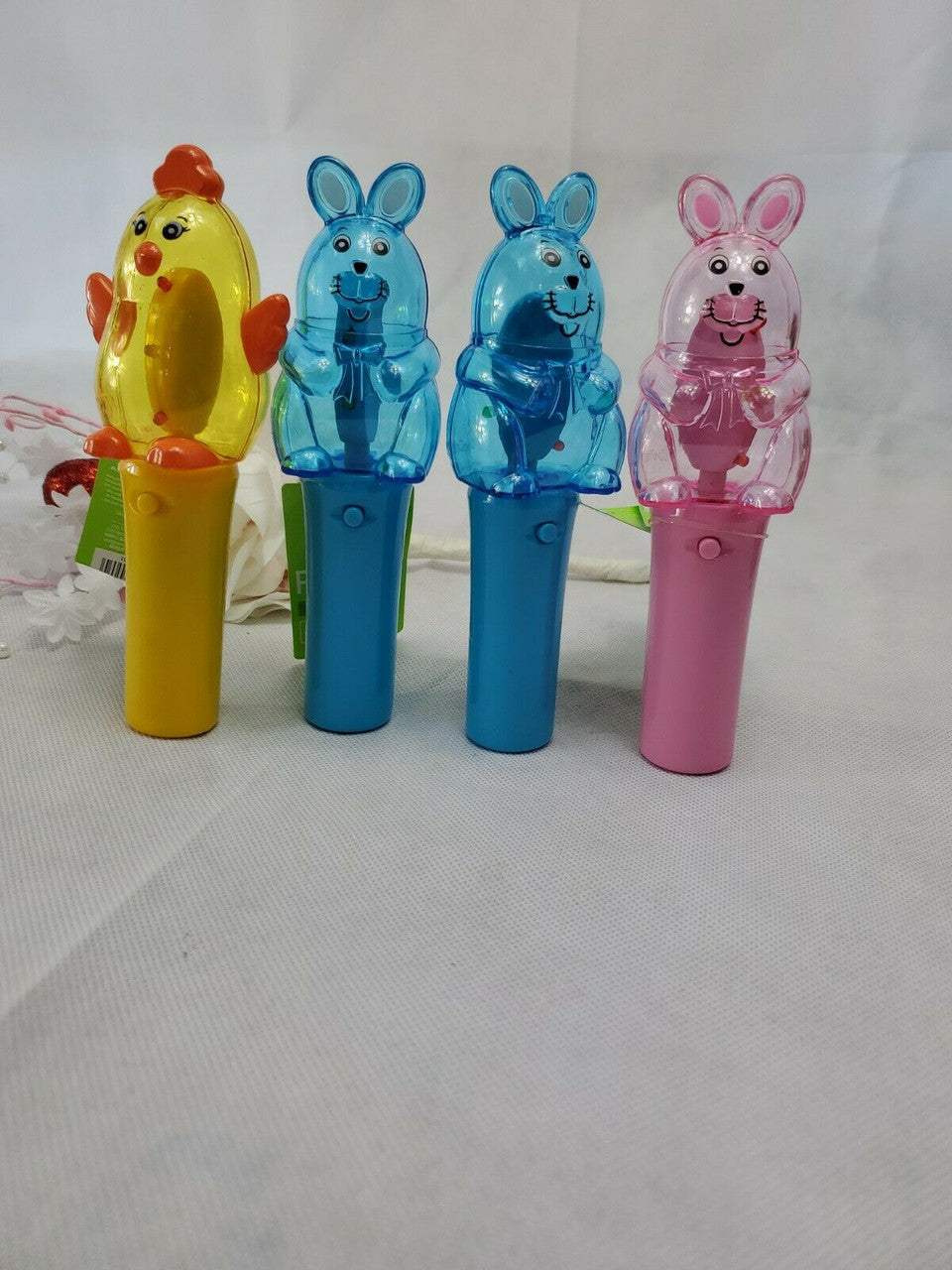 CoolLite Light Up Spinner Toy Easter Bunny Battery OP Hand Held 3+ Lot of 4