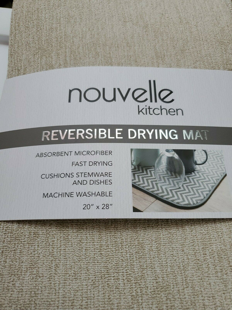 Nouvelle Kitchen Reversible Drying Mat. 20×28 BEIGE