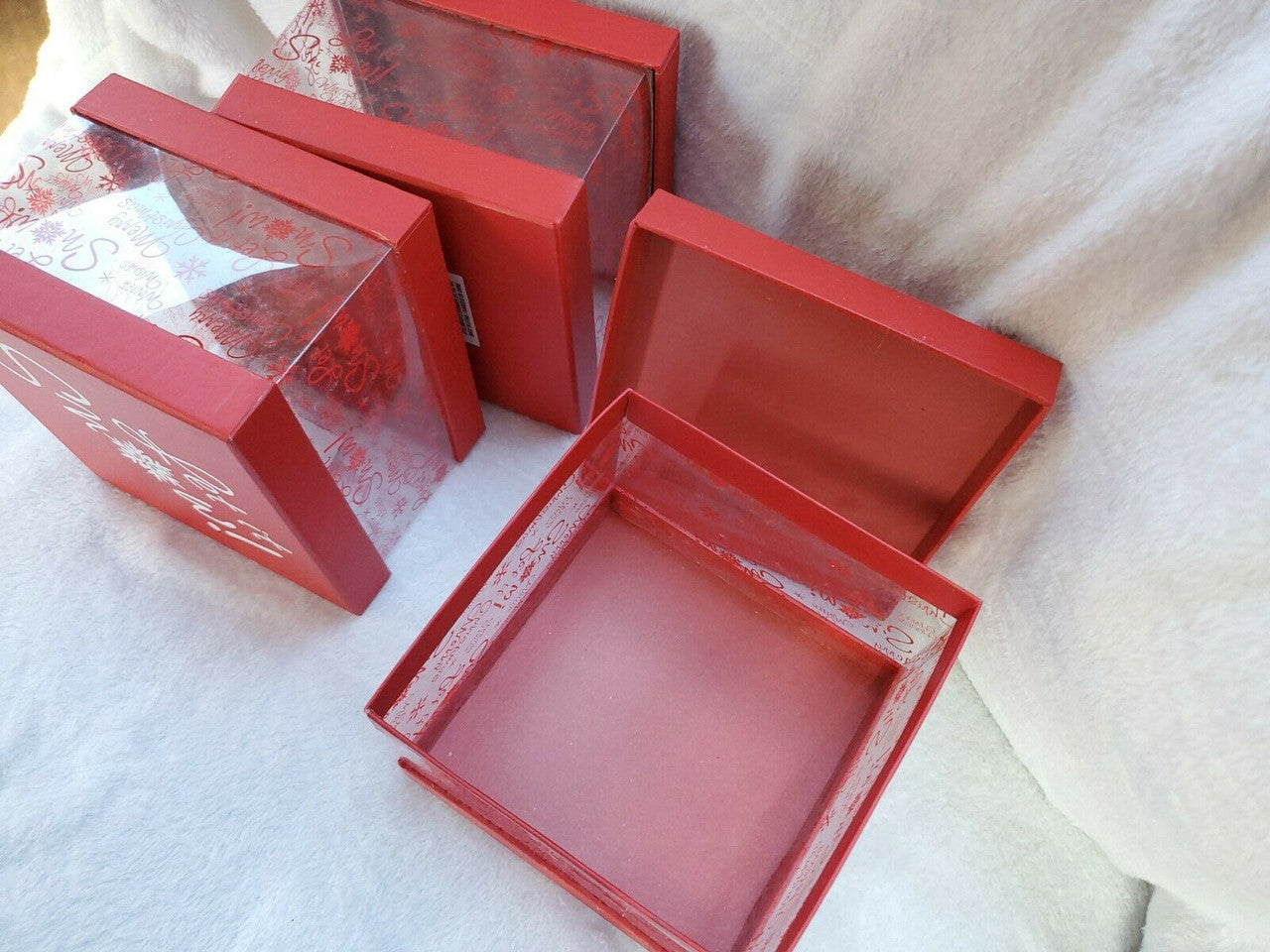 Let it Snow Box Christmas Gift Boxes Winter Holiday New Year Lot of 3