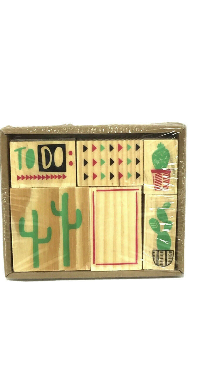 Wood Stamps - Cactus 6 Count Set