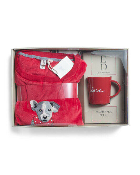 ED ELLEN DEGENERES Boxed Cozy Fleece Pj Set With Love Mug Size M
