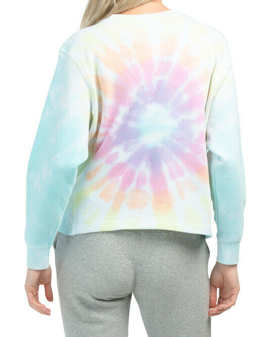 OCEAN DRIVE Juniors Burnout Tie Dye Boxy Crew Neck Sweatshirt S