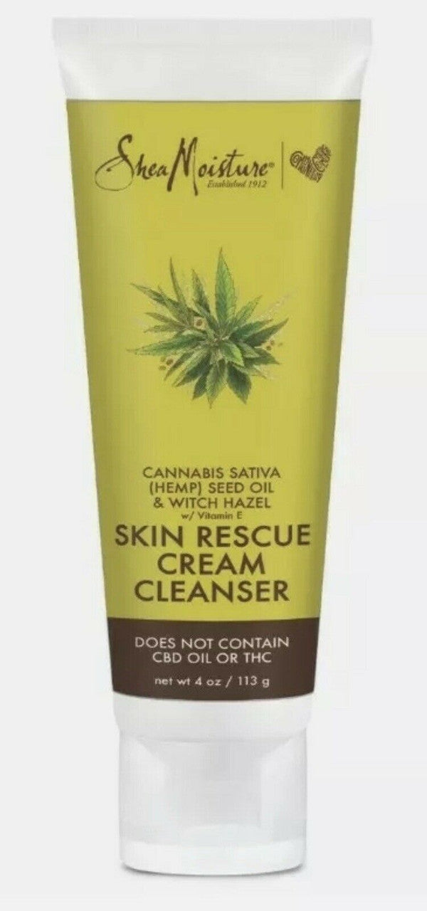 Shea Moisture Skin Rescue Cream Cleanser, Hemp Seed Oil & Witch Hazel 4oz Sealed