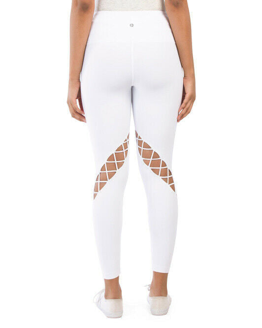 90 DEGREE BY REFLEX Side Strap High Waist Ankle Joggers XS white Leggings