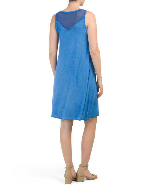 CABLE & GAUGE Swing Dress With Back Mesh Panel G R EY color Size S