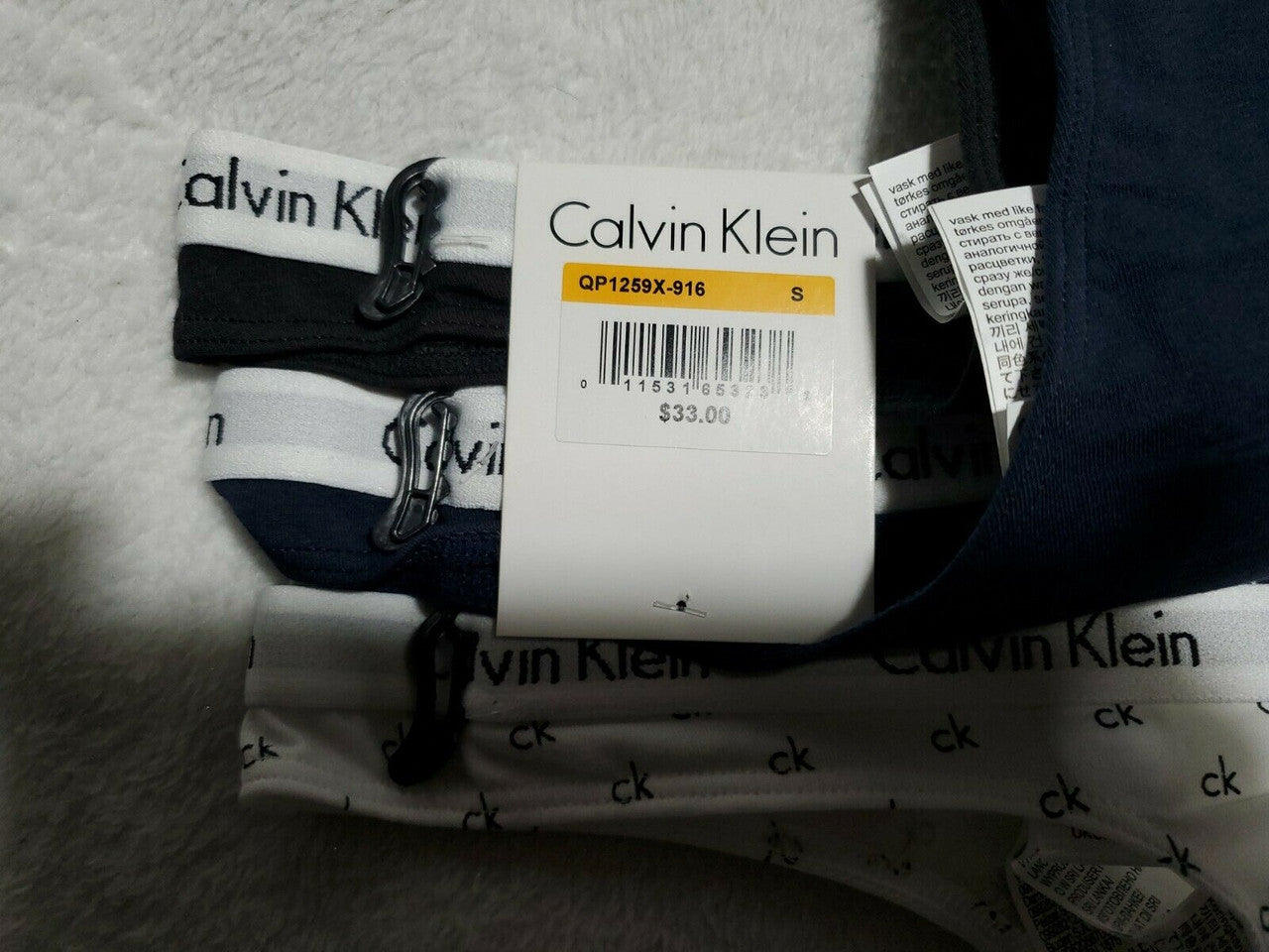 Calvin Klein CK Women Carousel Thongs 3-Pack Multiple Colors Panties Small