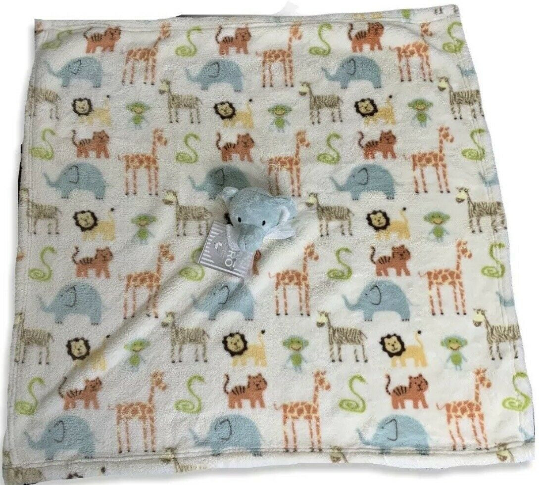 Baby Thro Safari Animals ELEPHANT Security Blanket DouDou