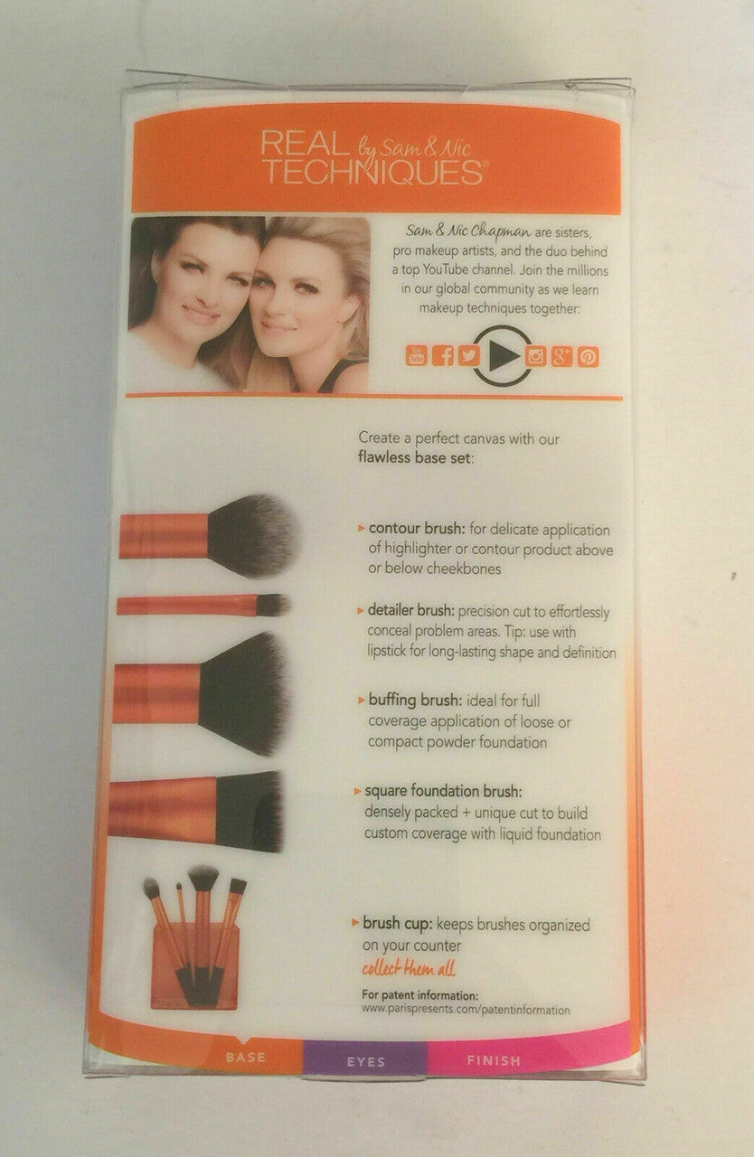 Real Techniques by Sam & Nic Flawless base set With Brush Storage
