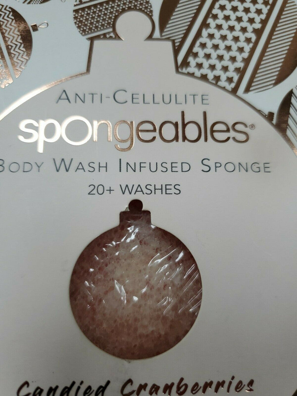 Spongeables Anti-Cellulite Body Wash Sponge Candied Cranberries 20 +washes 2 oz