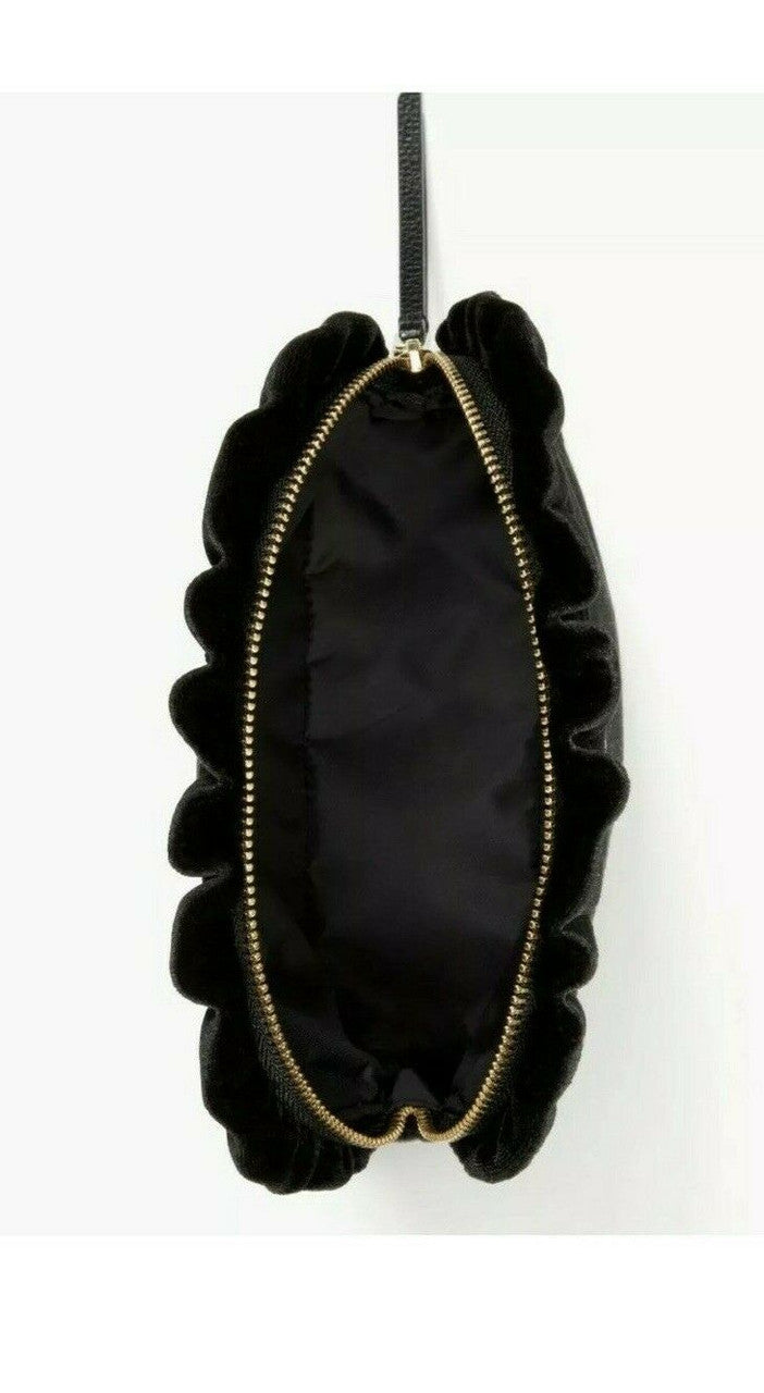 Kate Spade New York Dawn Place Marcy Black Velvet Cosmetic Case Clutch